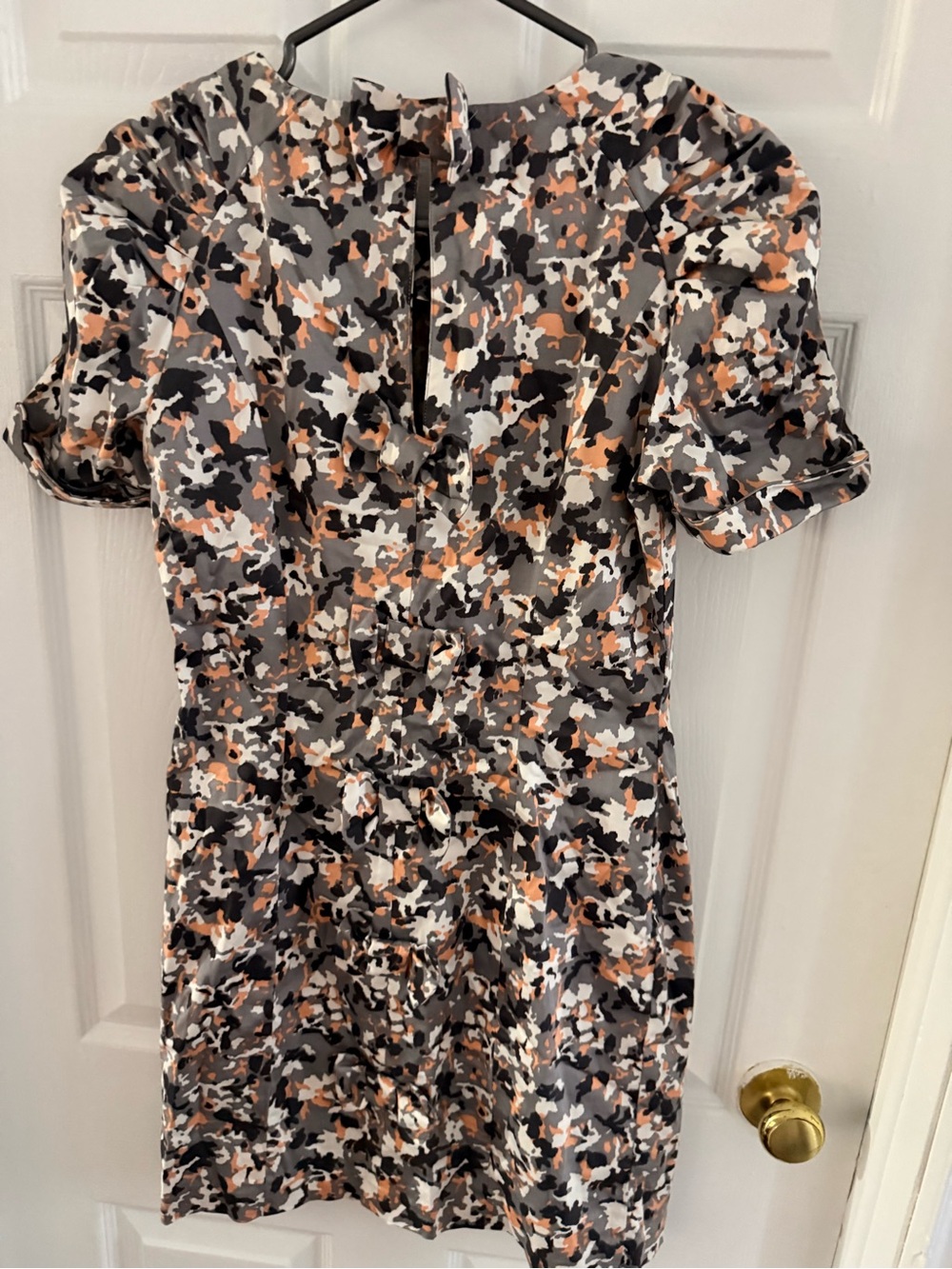 French Connection Gray, Black & Peach Print Mini Dress - Picture 2 of 3